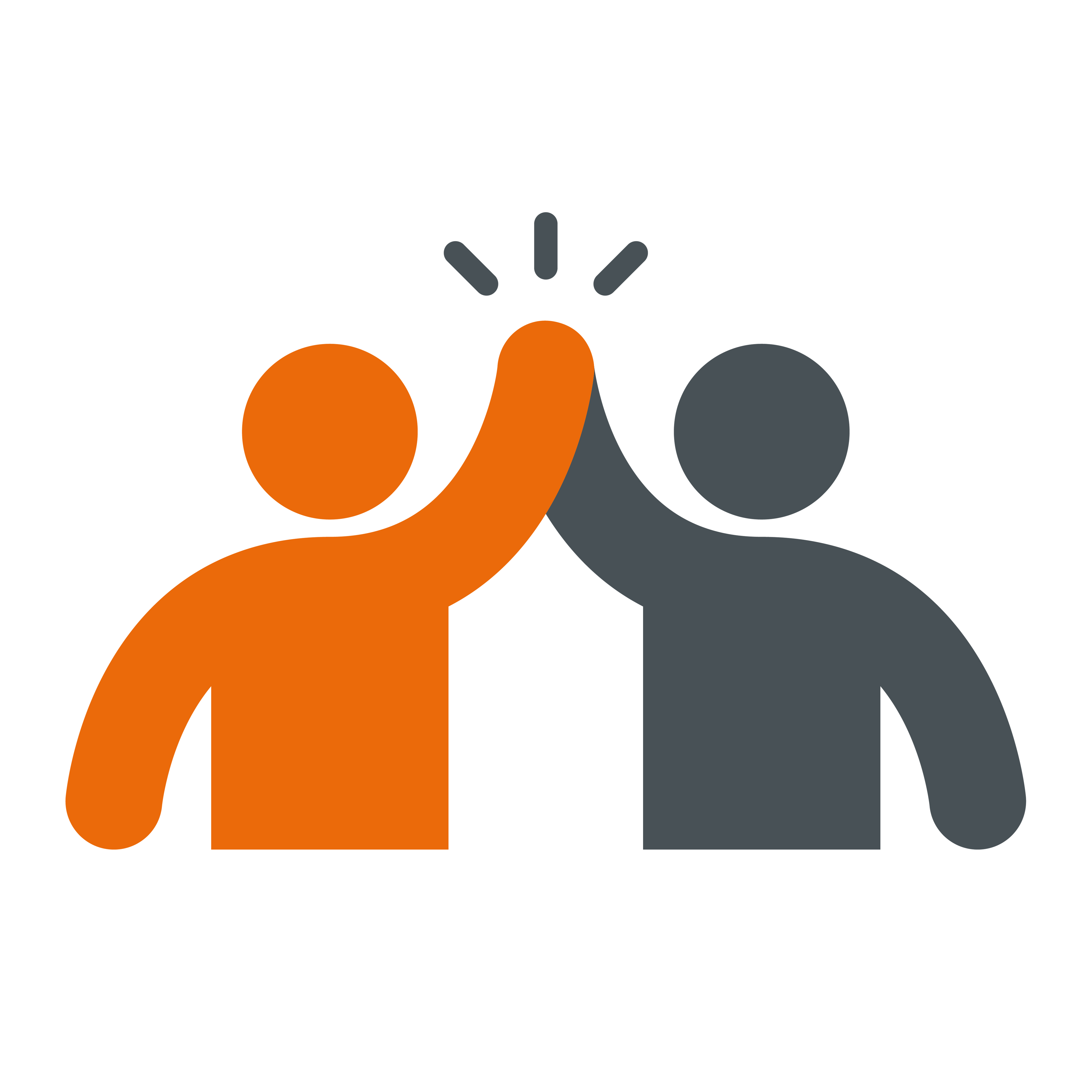 Symbol zwei Personen klatschen sich ab als Zeichen Teamplayer:in