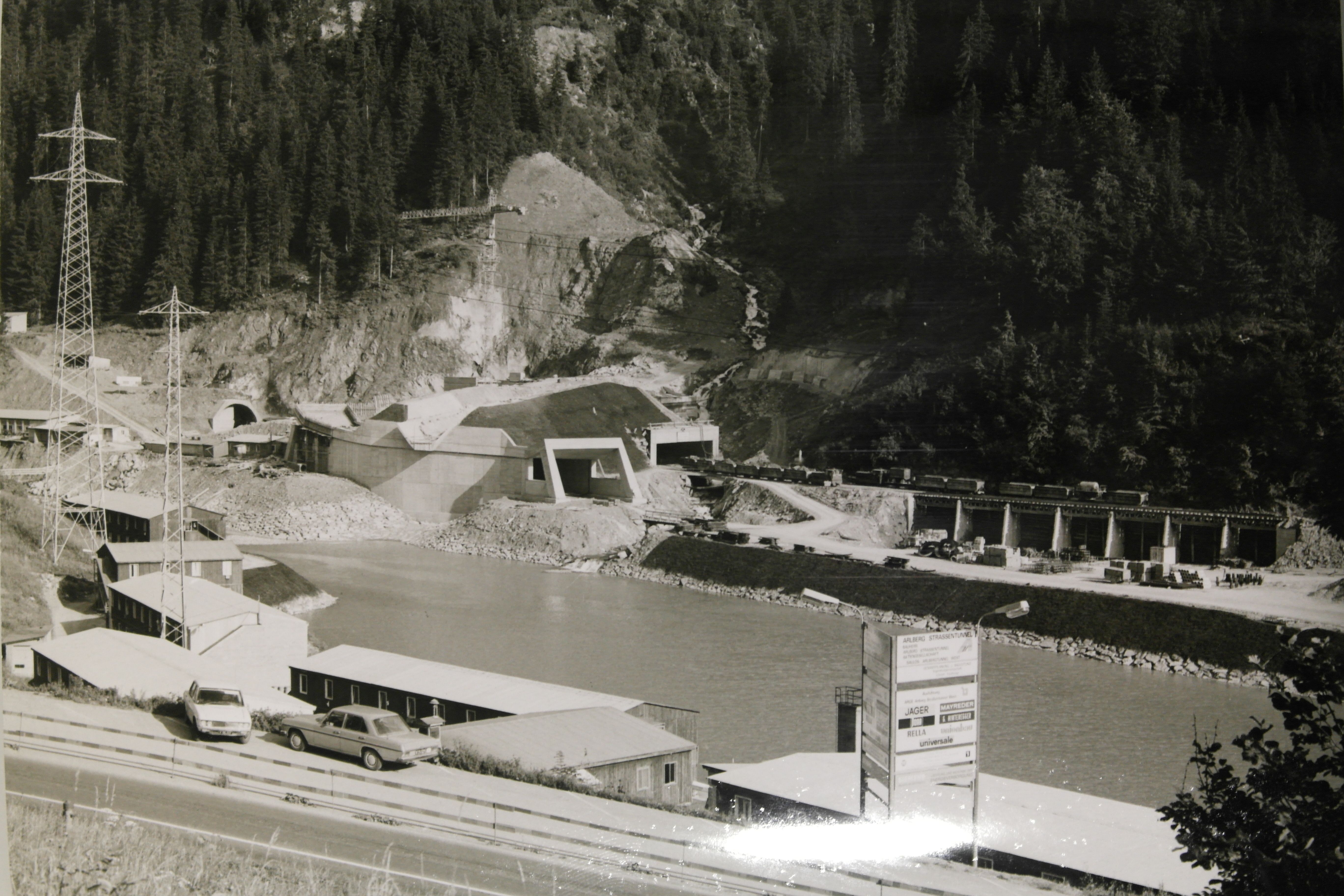SW-Archivfoto von den Bauarbeiten des Arlbergtunnels