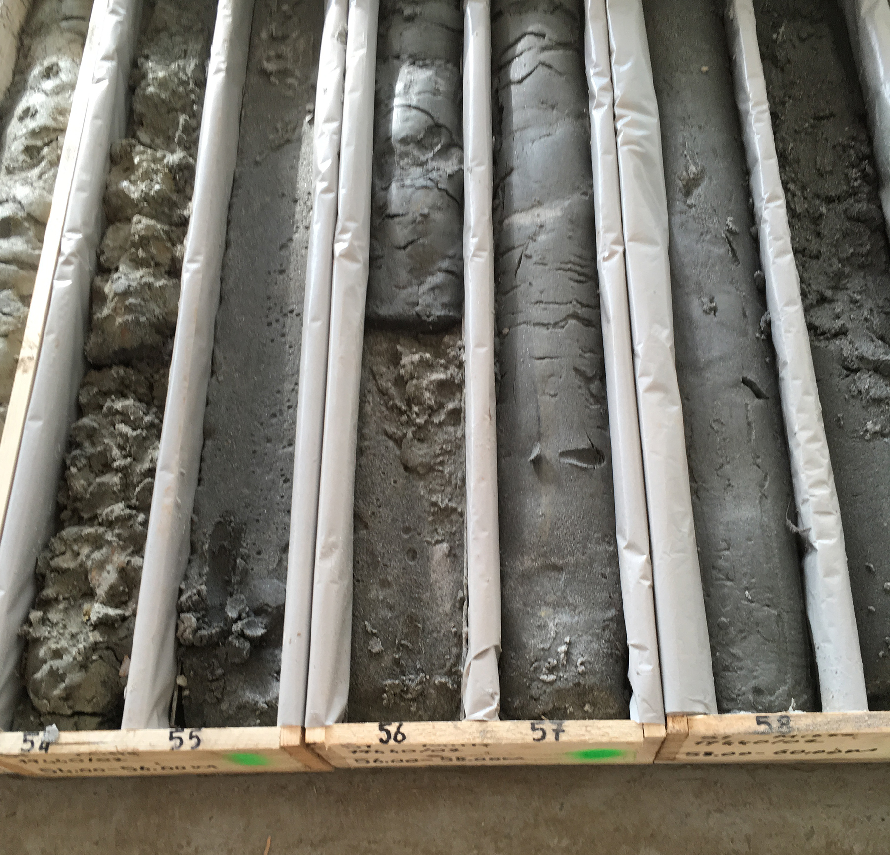 Bohrproben aus unterschiedlichen Tiefen