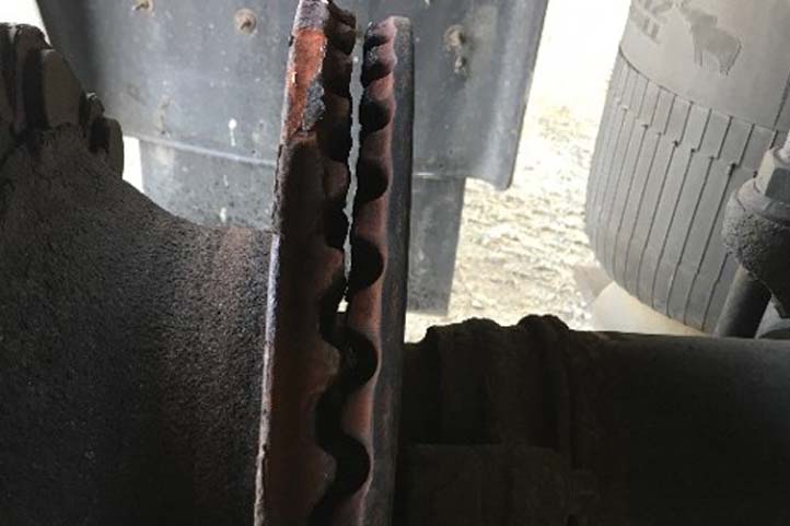 Gebrochene Bremsscheibe