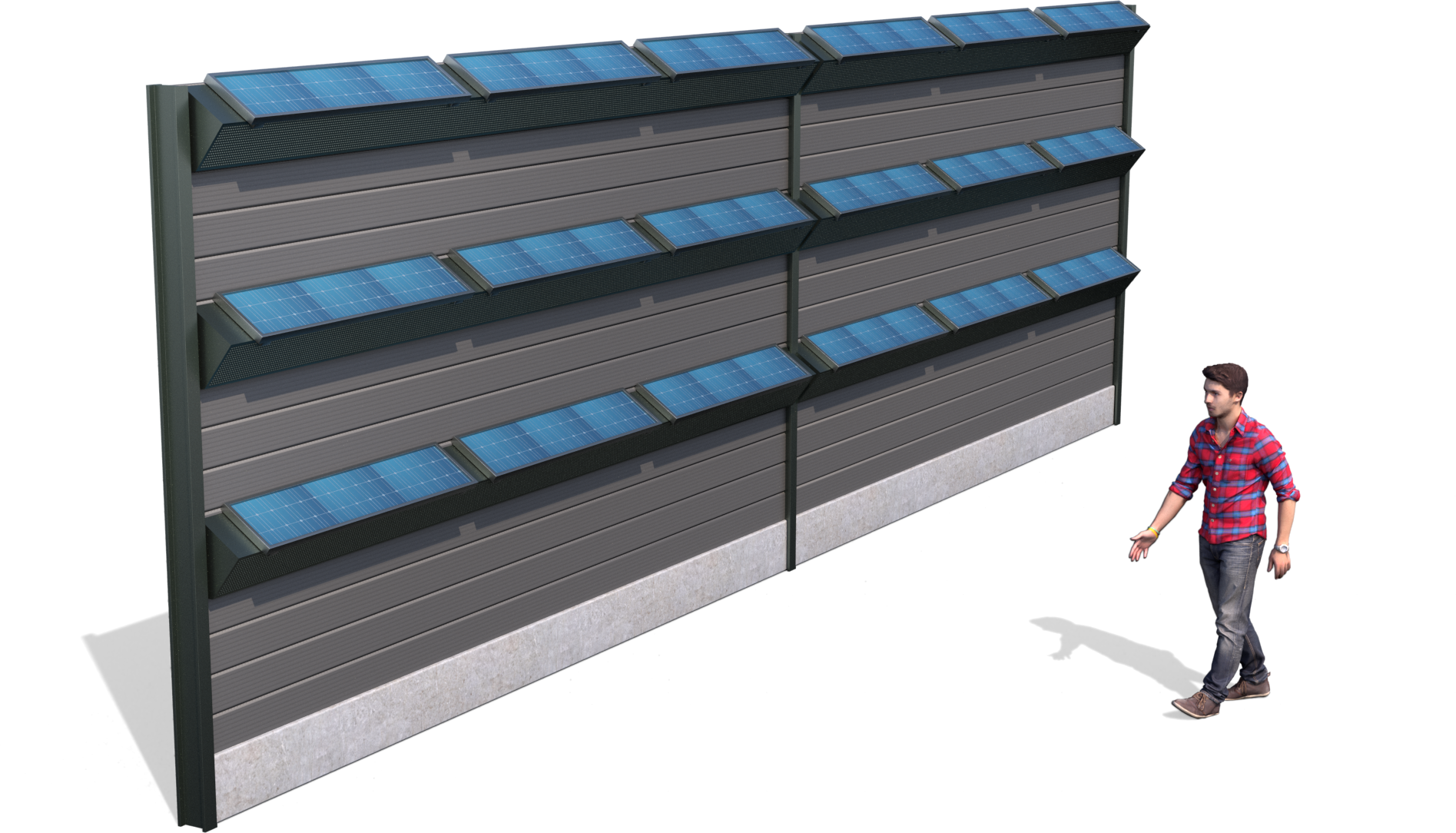 Grafik Photovoltaik auf Lärmschutzwänden