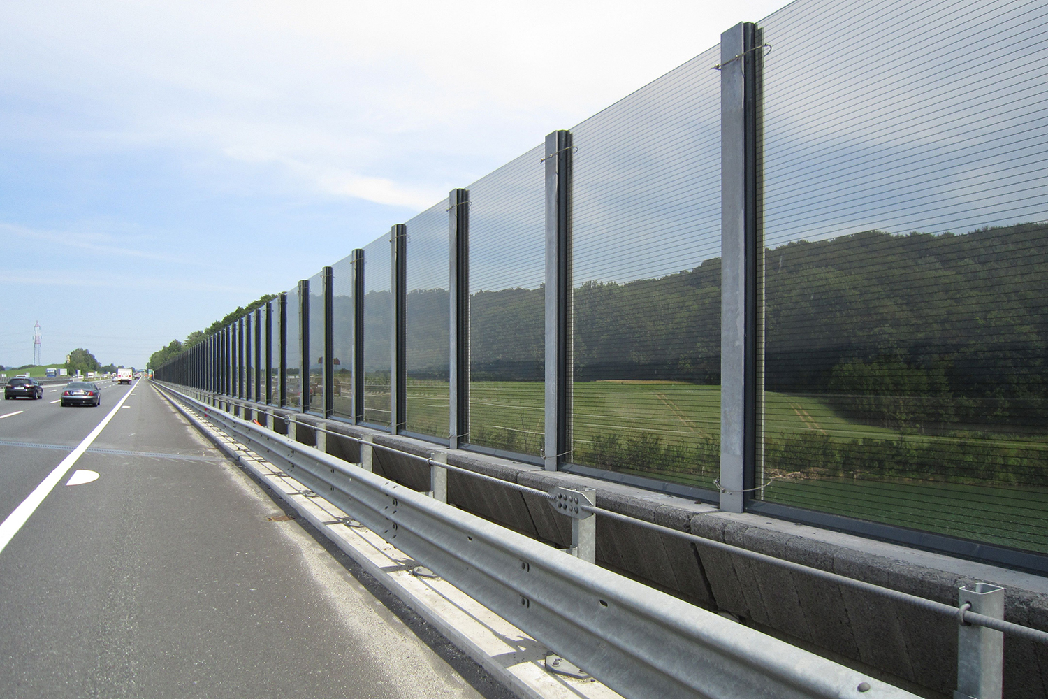 Lärmschutzwand auf der A 1 West Autobahn zwischen Pöchlarn und Amstetten