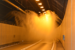 Die Sprühnebelanlage im City Tunnel in Bregenz (A 14 Rheintal/Walgau Autobahn)
